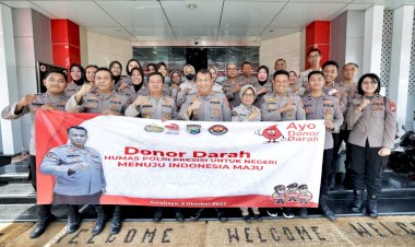 Sambut-HUT-Humas-Polri-Ke-72,-Bidhumas-Polda-Jatim-Gelar-Baksos-Donor-Darah-di-PMI-Surabaya