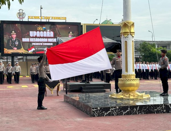 Upacara Hari Kesadaran Nasional, Wakapolresta Sidoarjo Tekankan Profesionalisme Personel