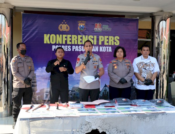 Polres Pasuruan Kota Amankan 4 Tersangka Pengeroyokan Remaja di GOR Untung Suropati