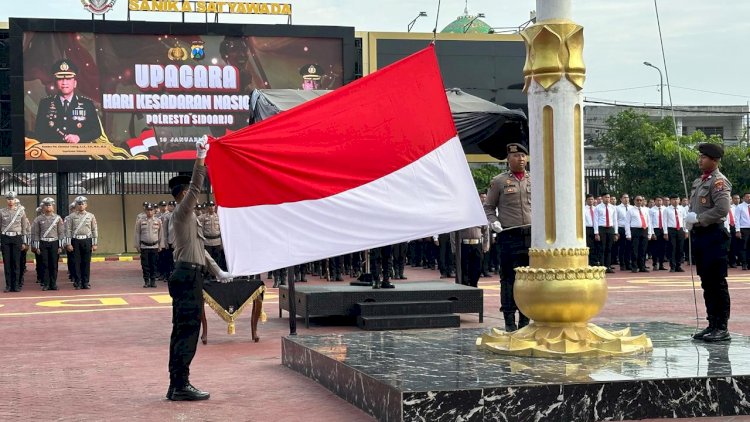 Upacara-Hari-Kesadaran-Nasional,-Wakapolresta-Sidoarjo-Tekankan-Profesionalisme-Personel