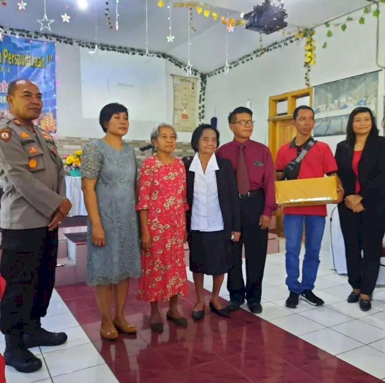 Cooling System Pasca Coblosan Pemilu, Polres Magetan Sambang Jemaat Gereja di Minggu Kasih