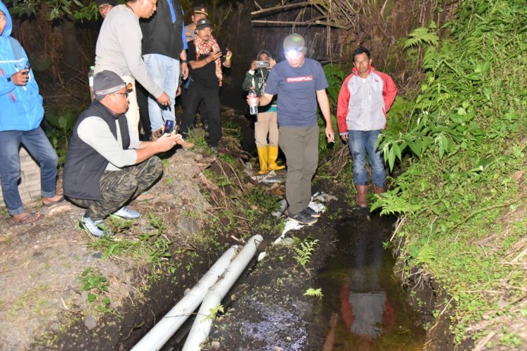 Polres Bondowoso dan Tim Gabungan Cek Sumber Mata Air Yang Diisukan Tercemar Geothermal