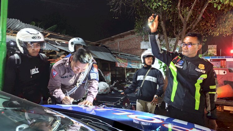 Harkamtibmas Jelang Nataru, Polres Kediri Kota Tindak Puluhan Motor Tidak Sesuai Spektek