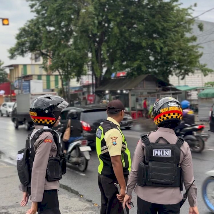 Polwan Jenggala Presisi Patroli Tempat Keramaian, Jaga Kamtibmas Selama Ramadan